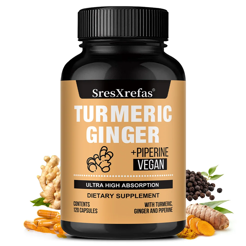 

Turmeric Curcumin with Ginger & Piperine - High Potency 95% Curcuminoids, Enhanced Absorption and Joint Support, 120 Capsules