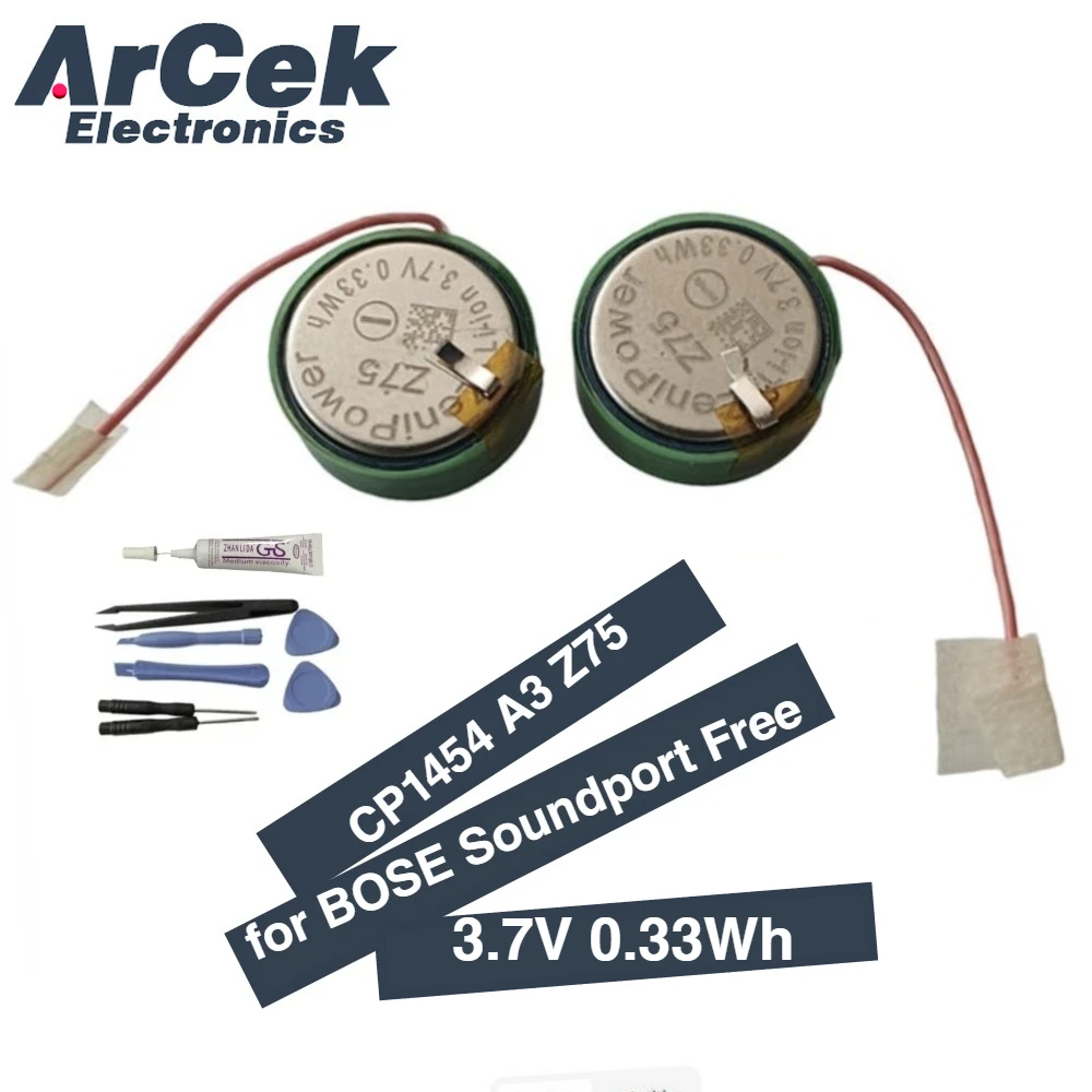 

2PCS CP1454 A3 High Quality 1454 3.7V 89mAh Battery with Wire Z75 for BOSE Soundsport Free Earphone Digital Batteries