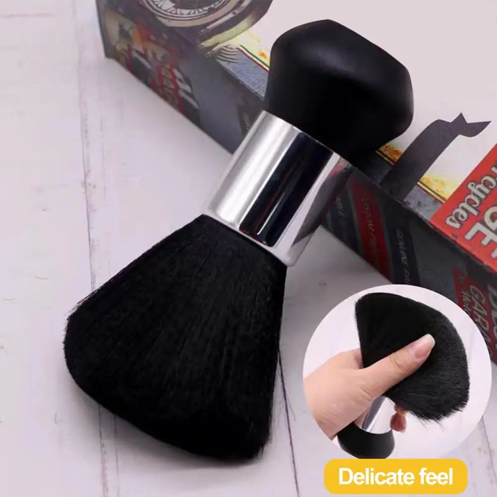 Brosse à barbe noire pour salon de coiffure, plumeau doux pour le cou et le visage, brosse à cheveux pour livres, outils de maquillage, coupe de coiffure, 1PC