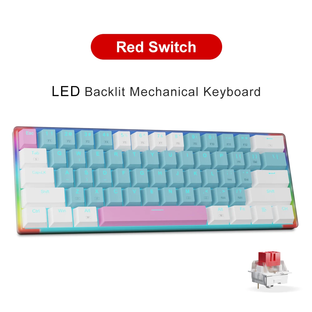 E-YOOSO Z11T USB com fio, teclado de jogos mecânico, azul