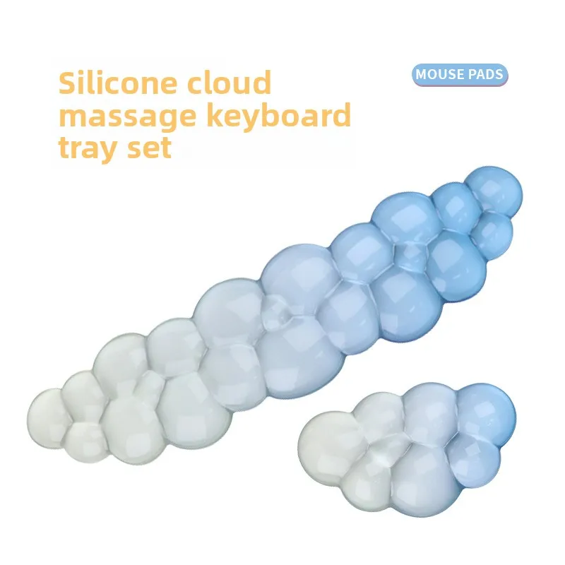 Cloud Shape Silicone Wrist Rest Mouse Pad Keyboard Support Ergonomic Desk Mat for Office Gaming 8 Colors