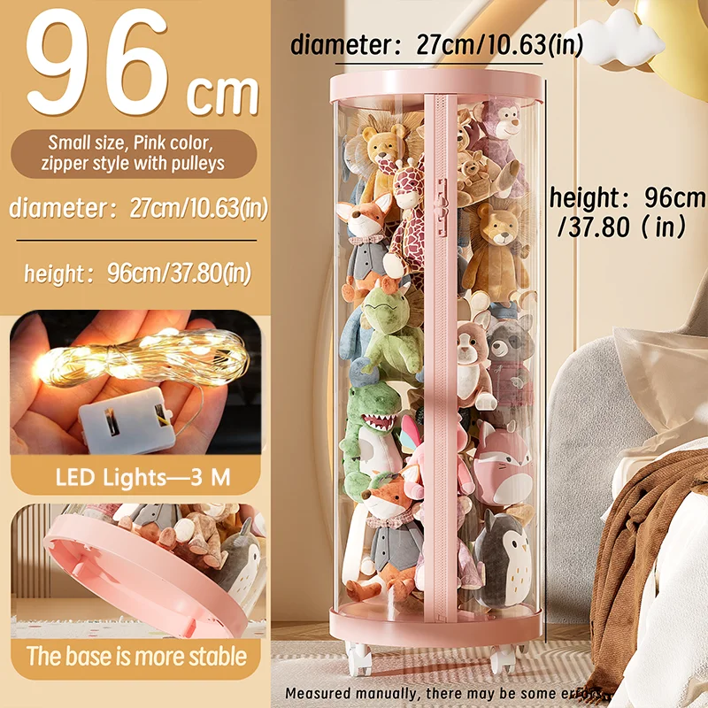 Transparante pop opbergdoos knuffel organisatie speelgoed opbergbuis DIY rits bakken kind kerstcadeau kinderspeelgoed organisator