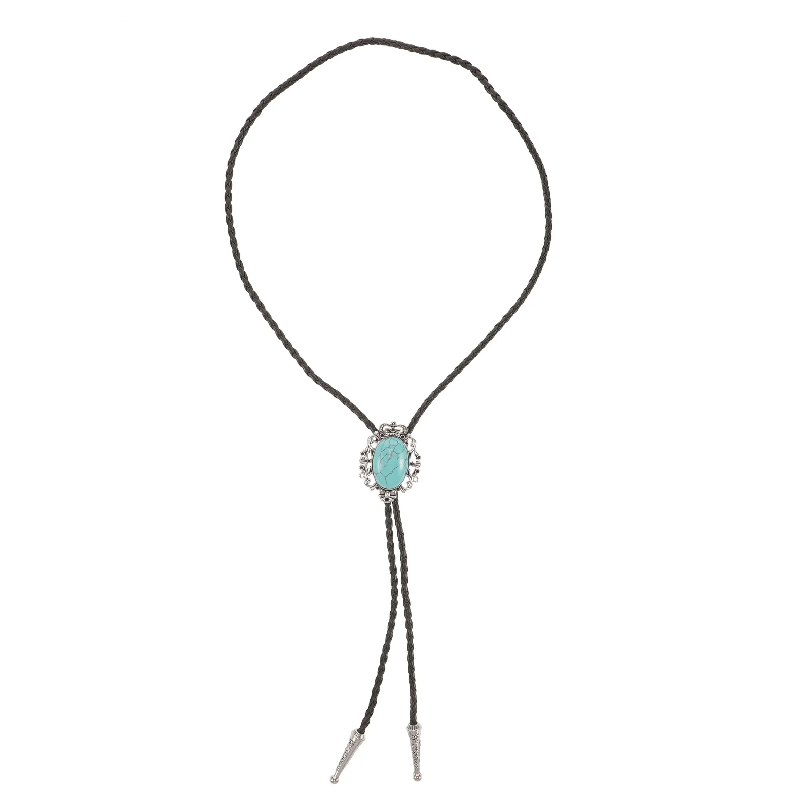 

Vintage Tie For Men Cowboy Style Artificial Turquoise Pu Neck Accessories Shirt Necktie Mens Necklace Chain Cowboyties
