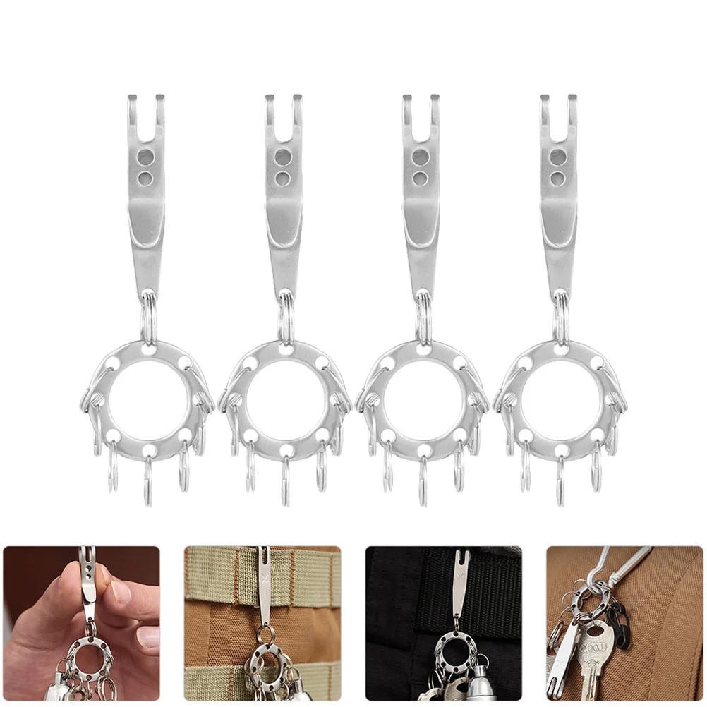 

4 Pcs Swivel Lobster Claw Clasps Keys Organizer Carabiner Rings Outdoor Supply Suspension Clip