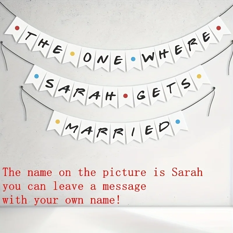 カスタマイズ可能なパーティーバナー、パーソナライズされた名前付き、友人、ブライダルシャワーパーティーバナー、友人テーマガーランド