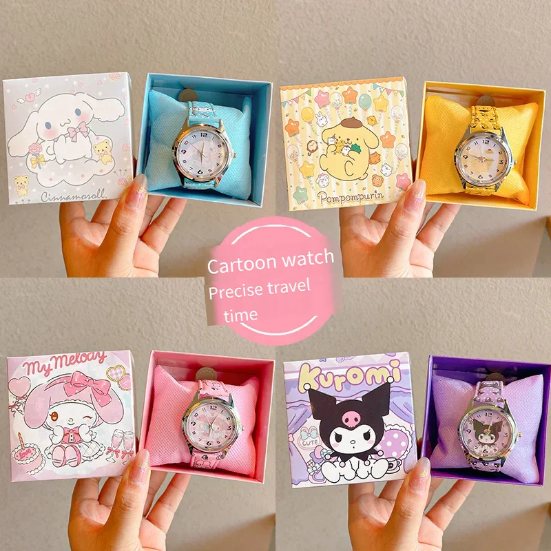 Children Watch Boxed Cartoon Primary School Student Cute Melody Hello Kittle Girl Pointer Watch Gift Children's Souvenir Gift