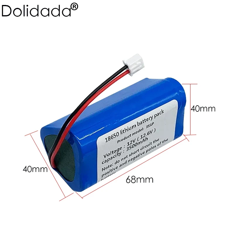 100% Original 12V 3A 18650 3S1P 3500mAh BMS lithium battery pack built-in Bluetooth speaker flashlight GPS rechargeable battery