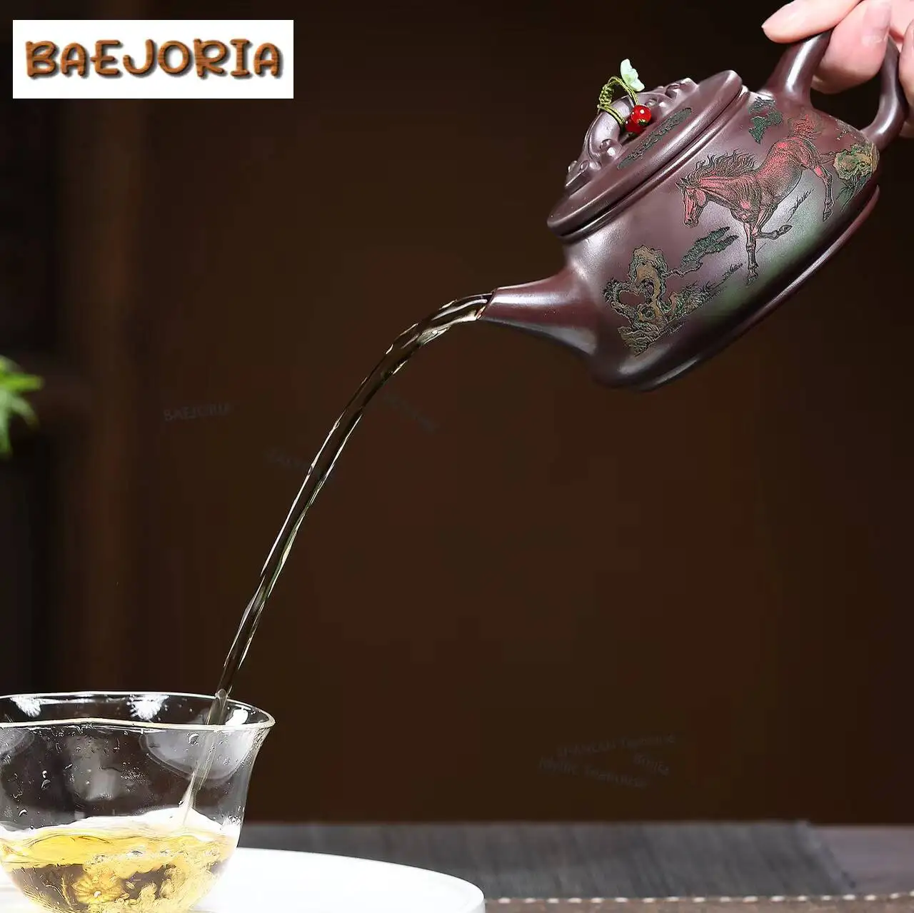 240ml Authentic Yixing Purple Clay Teapots Handmade Tile Gourd Pot Raw Ore Stone Red Mud Kettle Zisha Tea Set Tea Items Craft