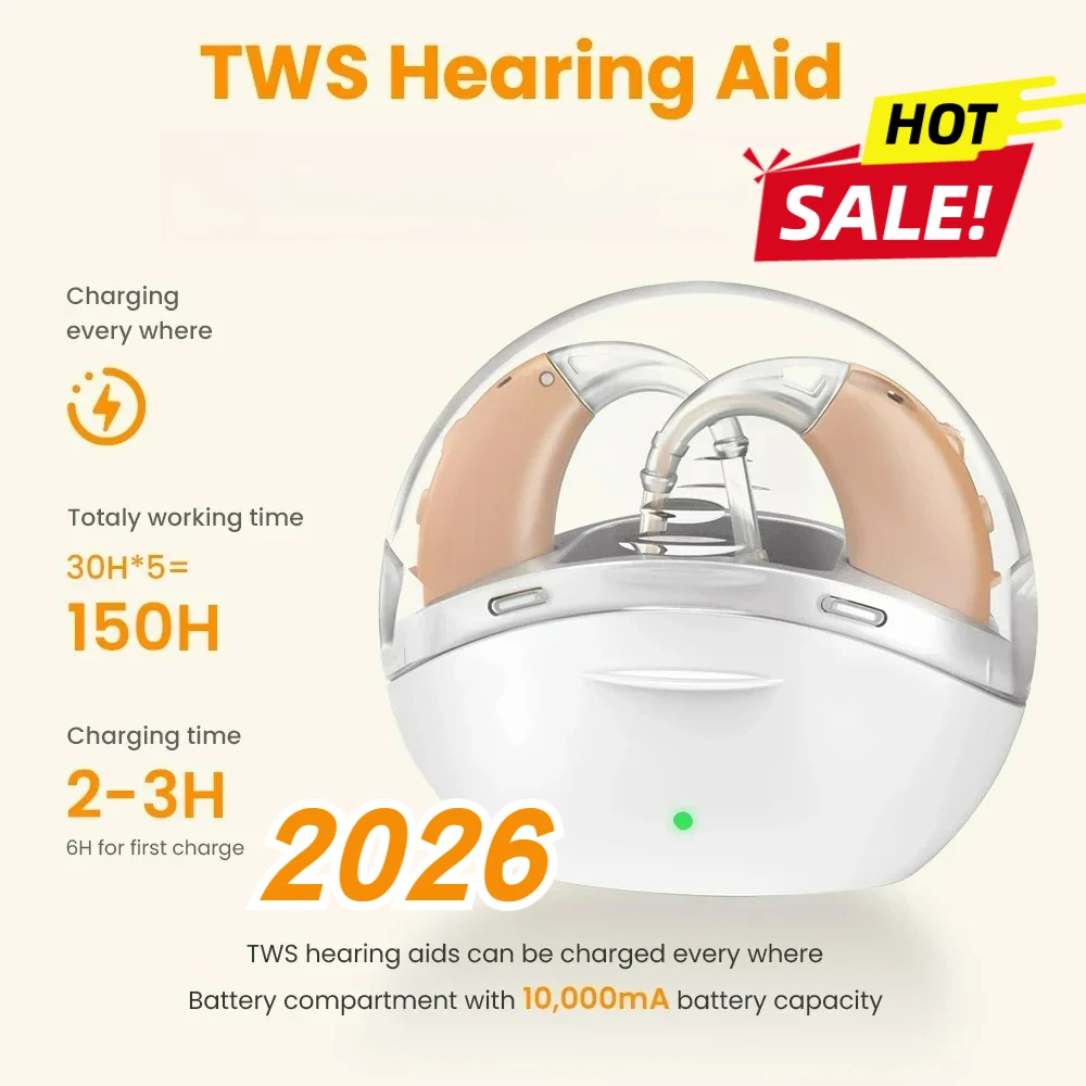

Rechargeable BTE Hearing Aids Digital Sound Amplifier for Elderly Parents Noise Reduction Portable Hearing Device Birthday
