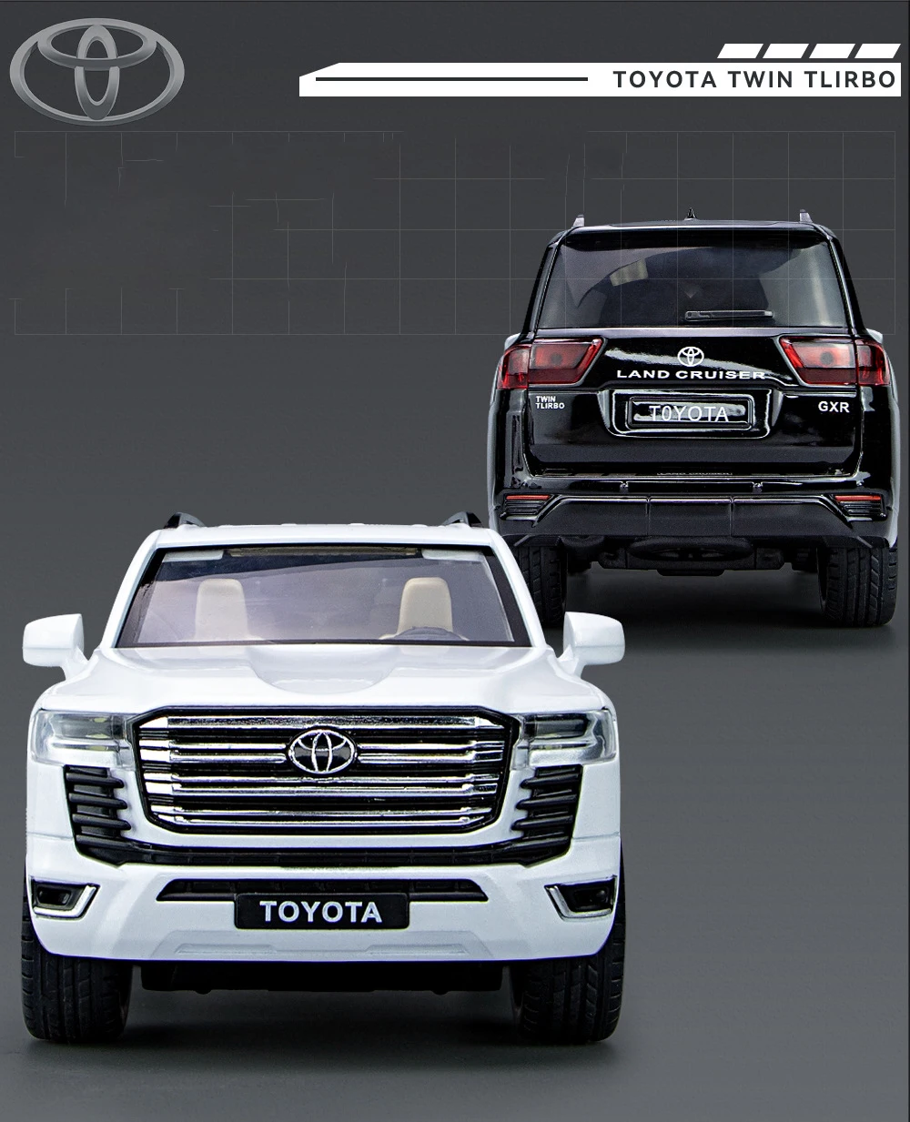 1:24 Toyota LAND CRUISER PRADO Key Control Alloy Car Model Sound and Light Pull Back Children's Toy Collectibles Birthday gift