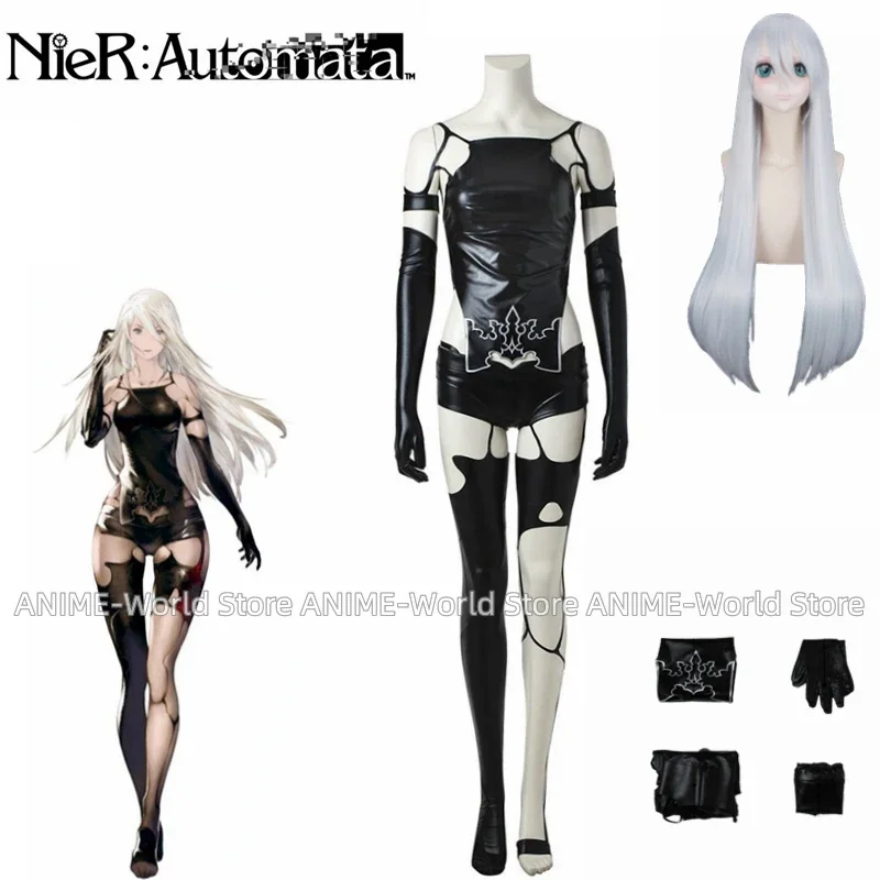 Game NieR Automata A2 YoRHa Type A Cosplay Costume n. # 2 Cosplay Costume Sexy  Halloween Black Suit Wig Custome Made