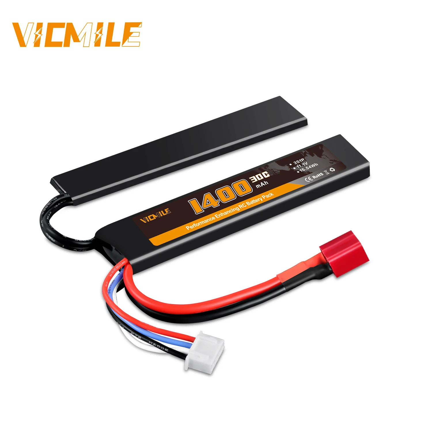 

VICMILE 11,1 В 1400 мАч 3S Airsoft Lipo аккумулятор с Deans T Plug 30C с высокой скоростью разряда и зарядным устройством, подходит для пистолетов для страйкбольных моделей