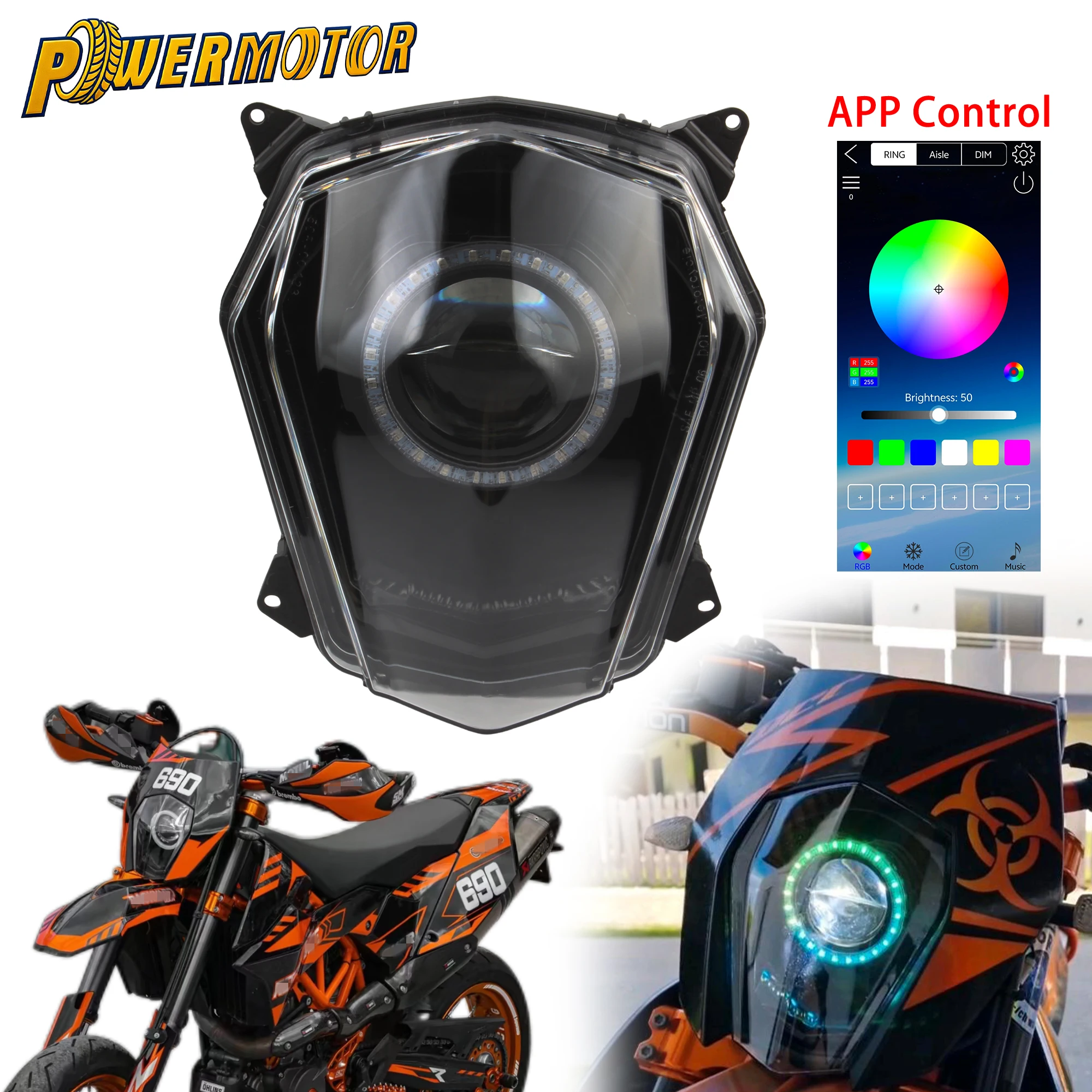 �y�Z�[�����zKTM SMC SMCR 690 2008-2017 �I�[�g�o�C LED �G���W�F���A�C�w�b�h�����v �X�[�p�[���g �A�v������w�b�h���C�g �_�[�g�o�C�N ���g�N���X ����