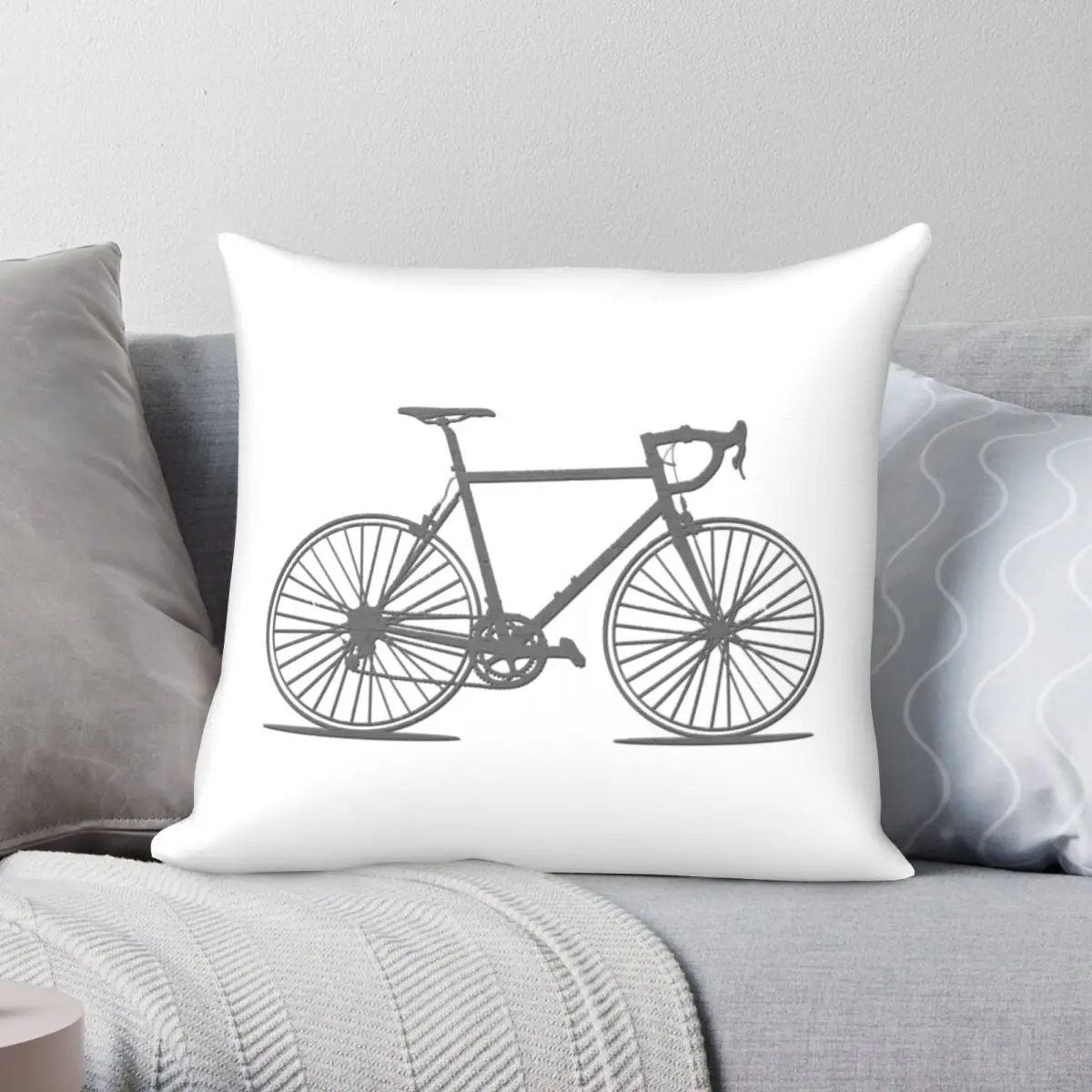 

Road Bike Faded Grey Design Pillowcase Polyester Linen Velvet Printed Zip Decorative Throw Pillow Case Room Cushion Cover