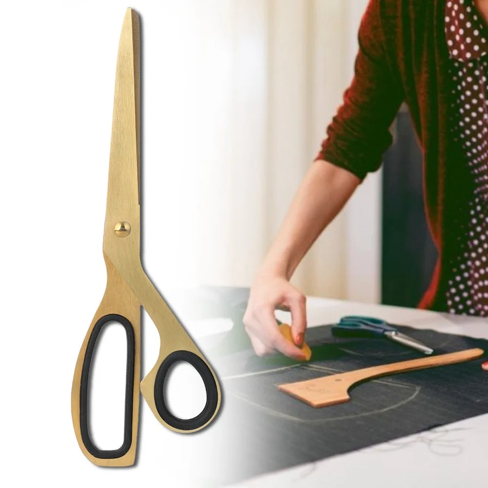 Black and Golden Golden Scissors Stainless Steel Asymmetrical Design Golden Stainless Steel Scissors Lightweight Nordic Style
