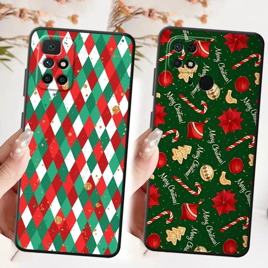 بارد شجرة عيد الميلاد تصميم الأزياء الأسود لينة غطاء الهاتف الحال بالنسبة Xiaomi Redmi A5 A3 10 14C K40 K80 برو 9 A1 A2 زائد A4 13C 12C #6