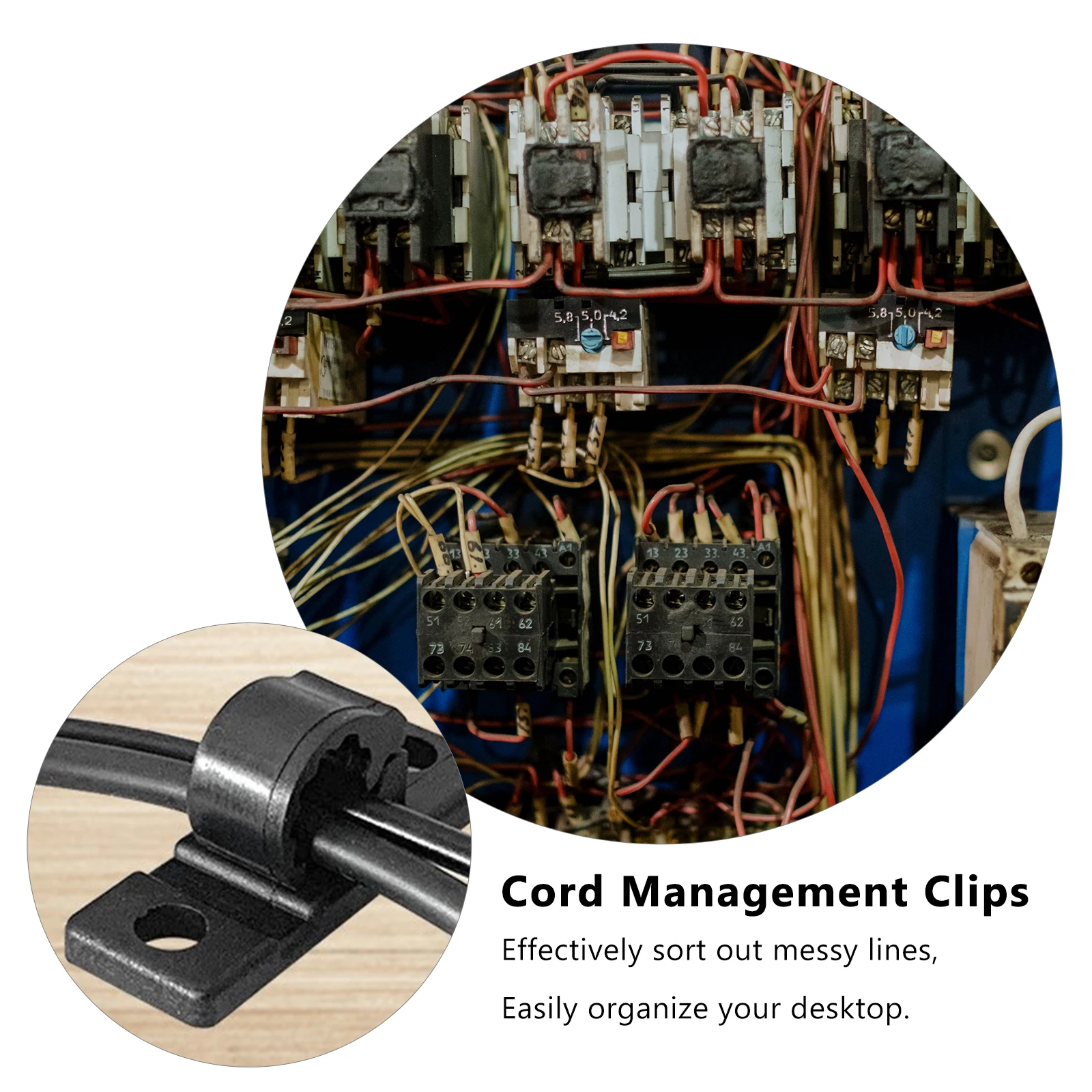 

20Pcs Multifunctional Self Adhesive Cable Clasps Plastic Cord Organizers for Desktop