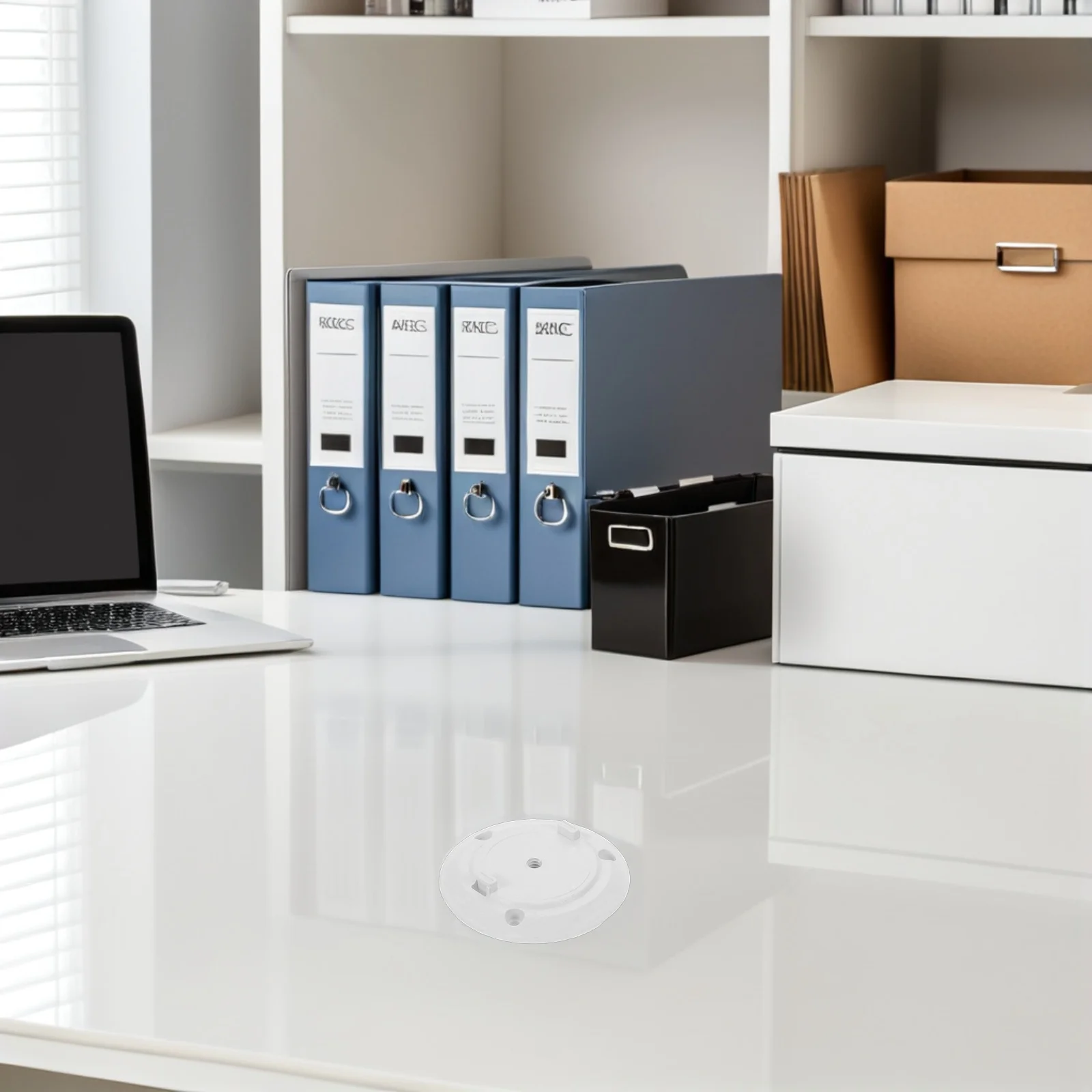 20-個カメラマウントベースコンパクトラウンドウォールマウントプレートセキュリティカメラ用耐久性のあるプラスチック取り付けブラケットホームオフィス屋内