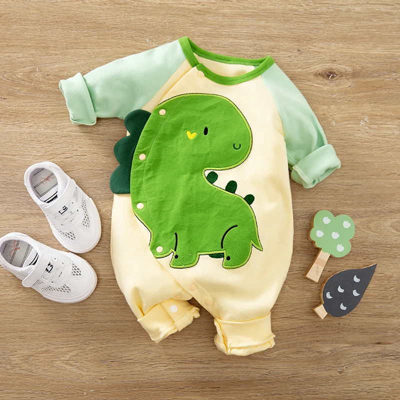 Cute cartoon animal-shaped clothing cotton baby clothing spring and fall 0-2-year-old baby one-piece long-sleeved newborn romper