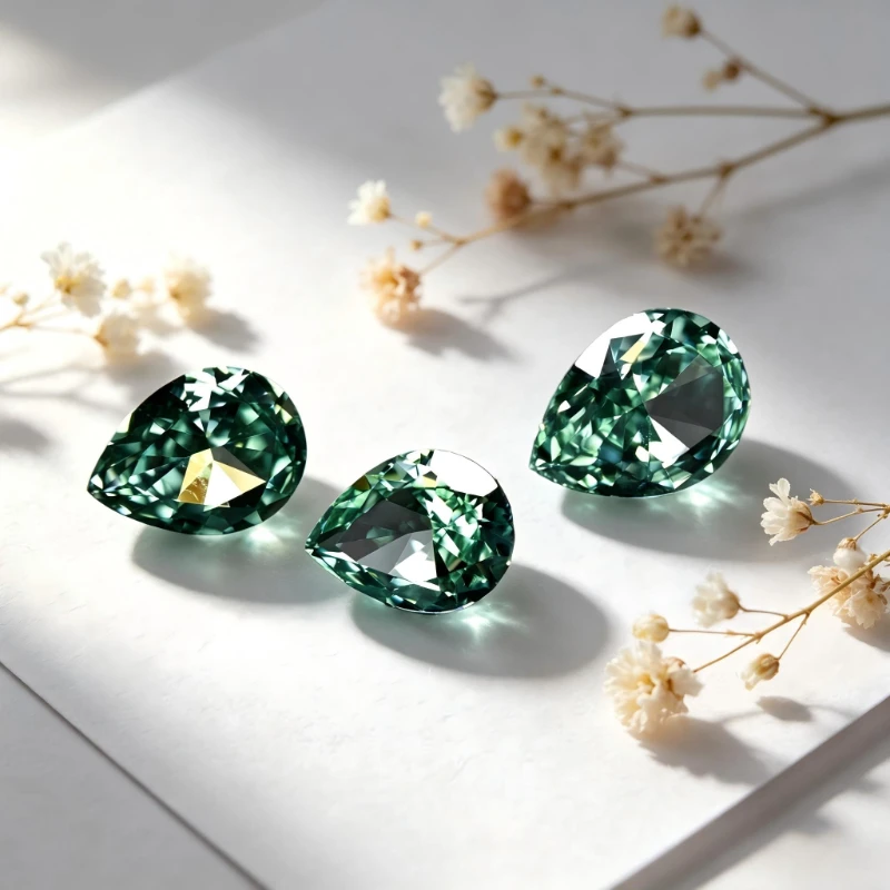 Kubischer Zirkonia Birnenform Künstlicher Zirkon Paraiba-Farbe 5A+ Qualität CZ 4K-Schliff Crushed-Ice-Schliff Hochkarätiger Diamant – Detail 4