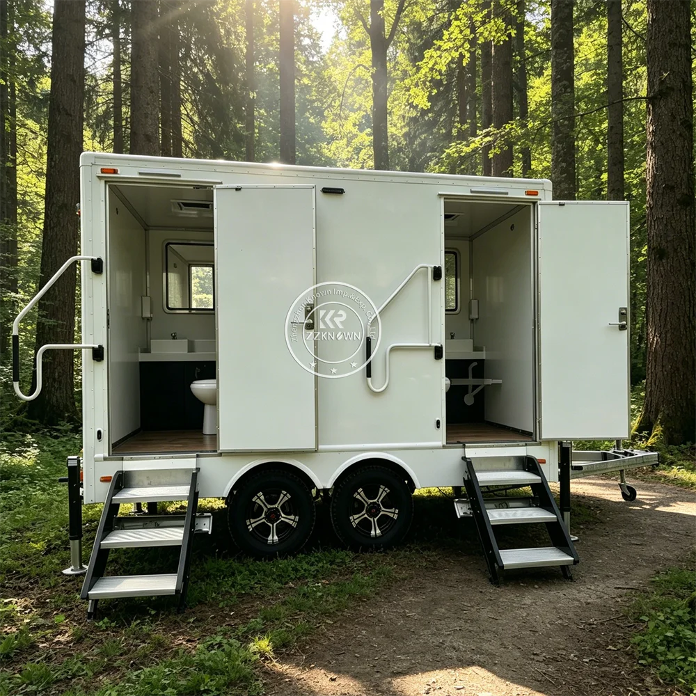Luxury Restroom Trailer Commercial Factory Custom VIP Event Toilet Trailer Smart Portable Bathroom For Outdoor Activities