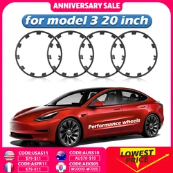4PCS Wheel Hub Protection Ring For Tesla Model 3 20 Inch Auto Exterior Performance Patch Replacement Rim Car Accessories 2023