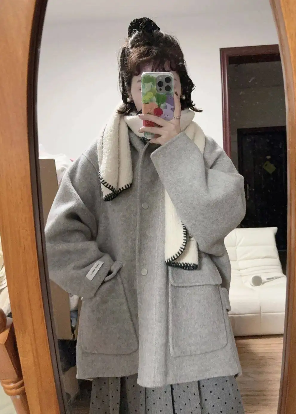 

Шерстяные пальто, женское шерстяное пальто оранжевого цвета, осеннее, с зубчатым воротником, для взрослых, элегантный стиль, офисные женские софтшелл, Urban OL