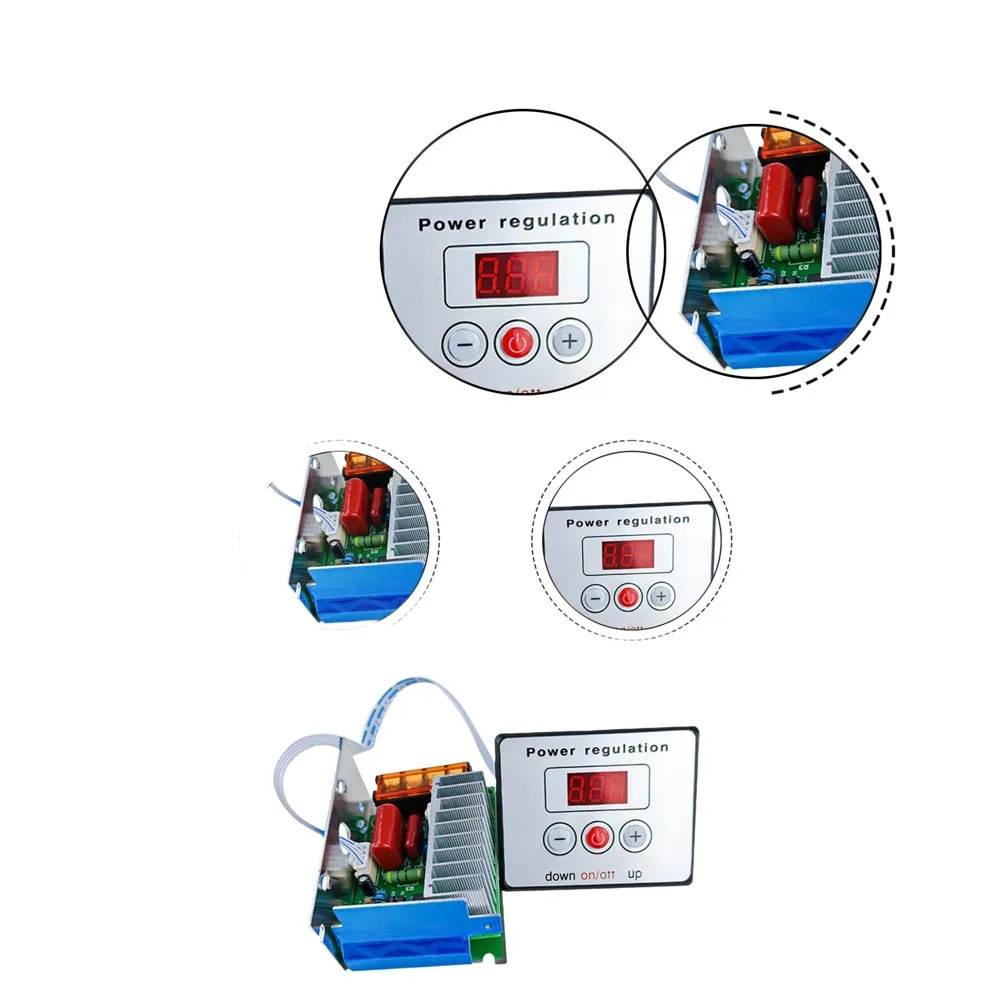 4000W 220V Digital Thyristor Voltage Controller 0-100% Dimmer For Temperature Regulation Compact PCB Module Industrial Too