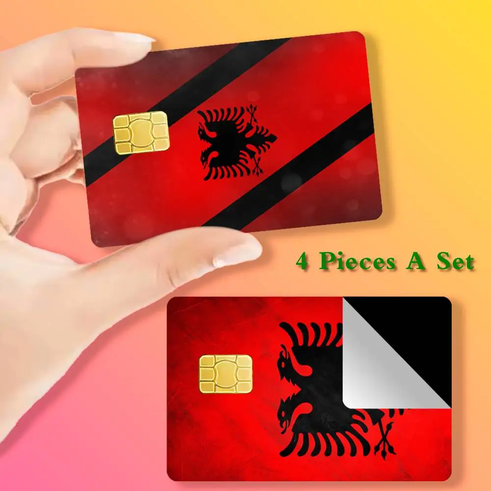 

A-Albanian flag Card Stickers Cover Film Sticker for Debit Credit Bank Card Waterproof