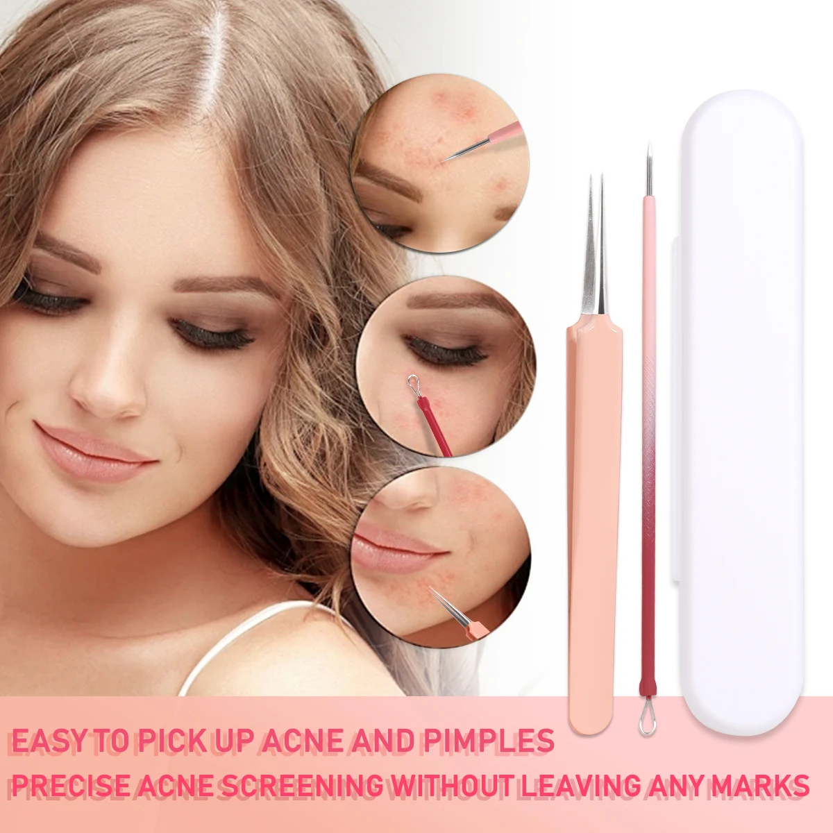 3-delige acne-naald, ultrafijne acne-naald voor het verwijderen van mee-eters en het gezichtsreiniging van acne, professioneel schoonheidshulpmiddel.