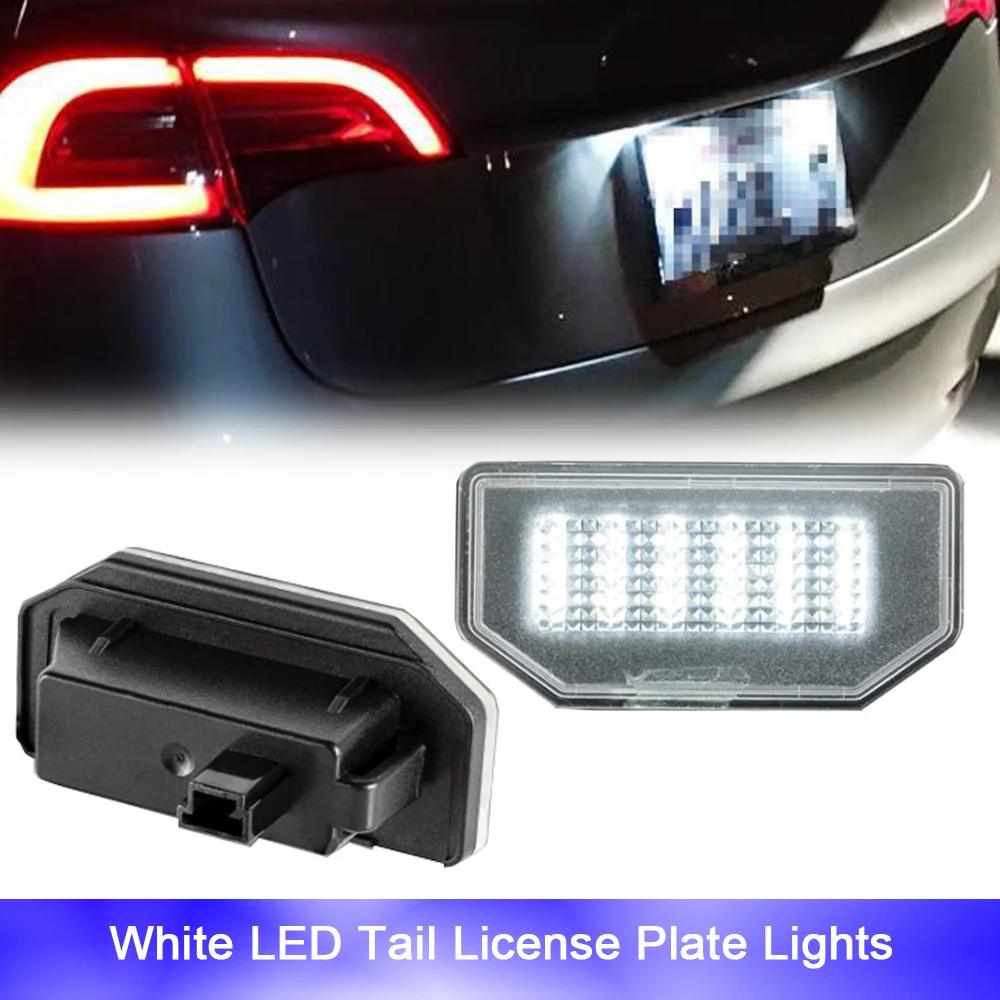 

18SMD LED Rear License Number Plate Lights Canbus Free Error For Tesla Model 3 Tesla Model Y Car Taillights Reverse Lamp 6000K