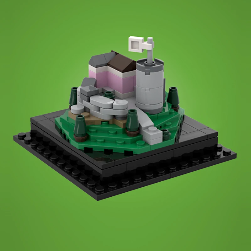 Medieval Castle Model MOC Building Bricks Mountain Castle Diorama Modular Technology Gifts Holiday Assemble Children Toys Suit