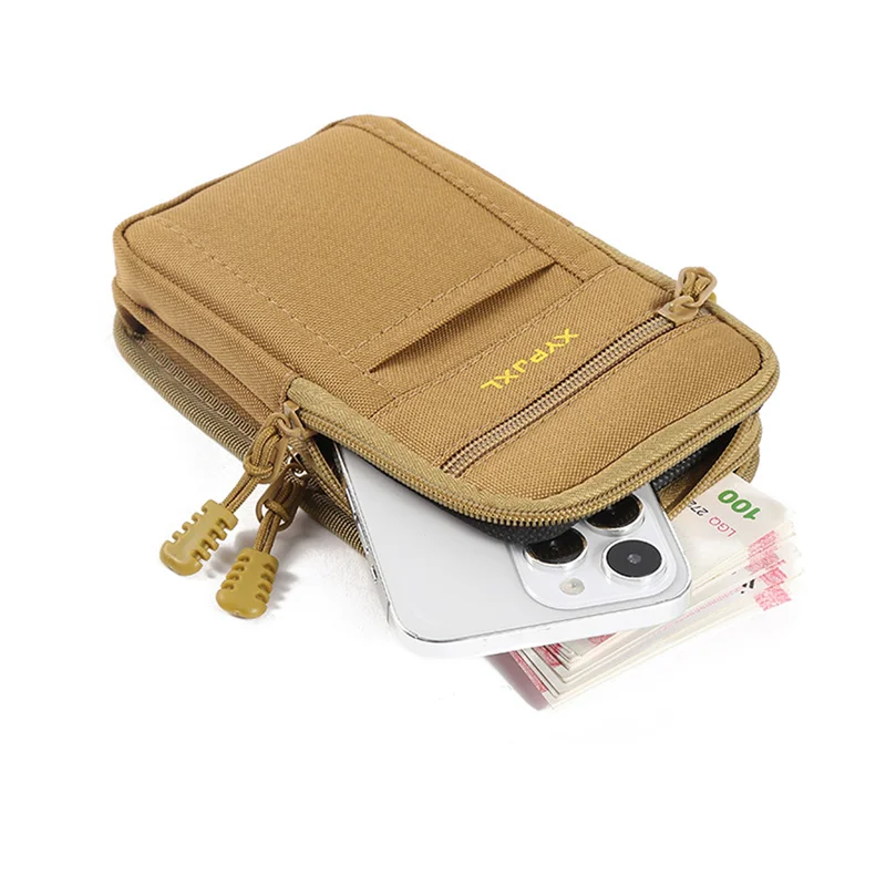 Outdoor Men Waist Pack Bum Bag Mobile Phone Pouch Canvas Sport Hunting Waist Belt Bags Travel Multi Pockets Zipper Coin Purse image 4
