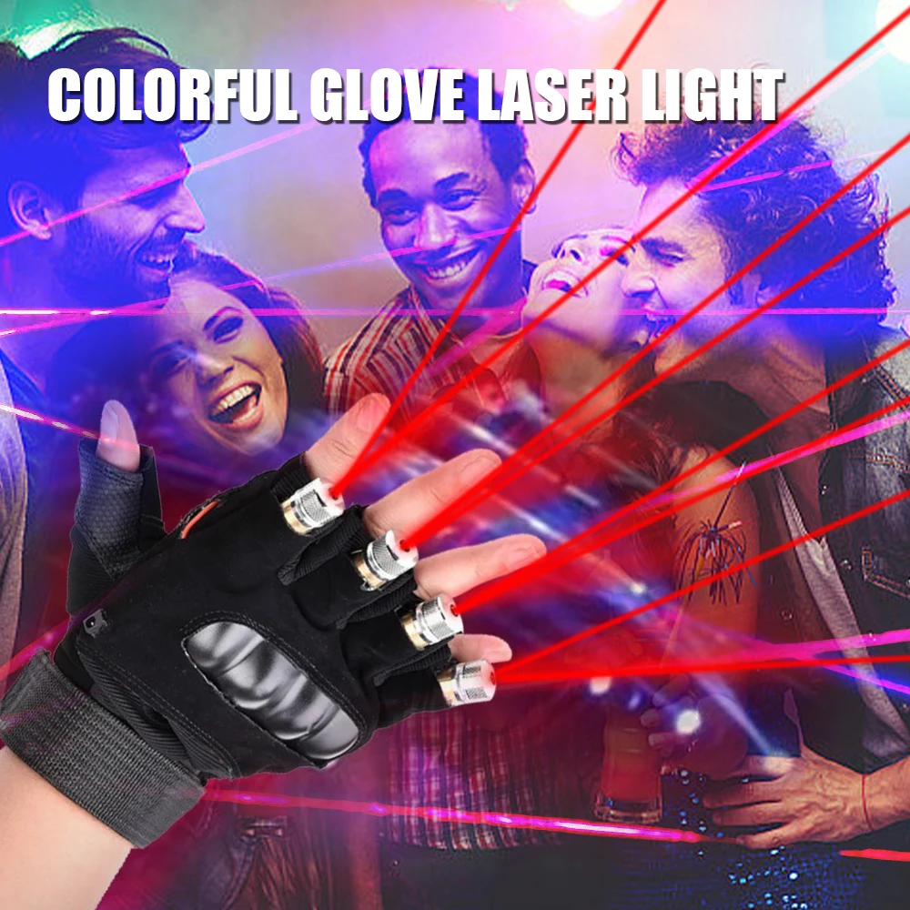 

LED rechargeable laser gloves bar ballroom ambient lighting holiday home party lights indoor dj red green emitting laser