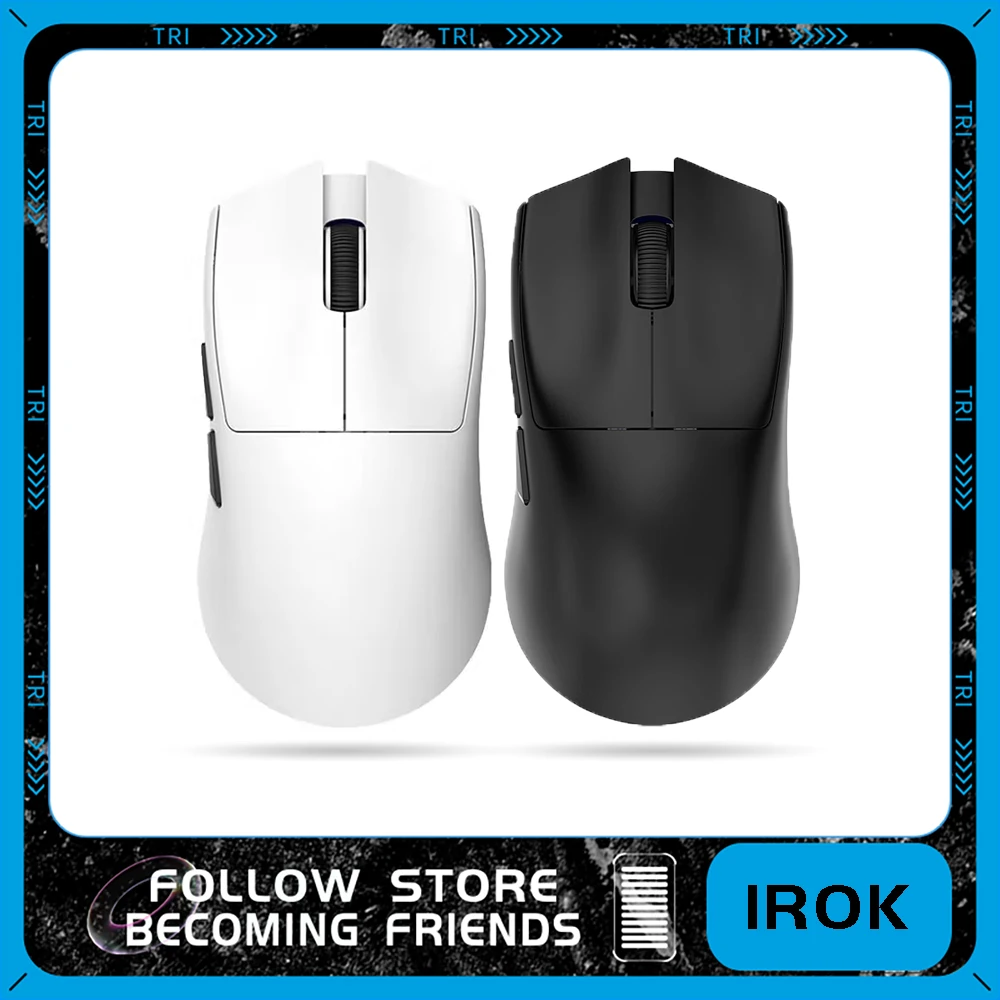 IROK HE3 PRO Wireless Gaming Tri Mode Lightweight Design Paw3395 Sensor 4K Return Rate Disassemble The Battery Pc Gamer Mouse