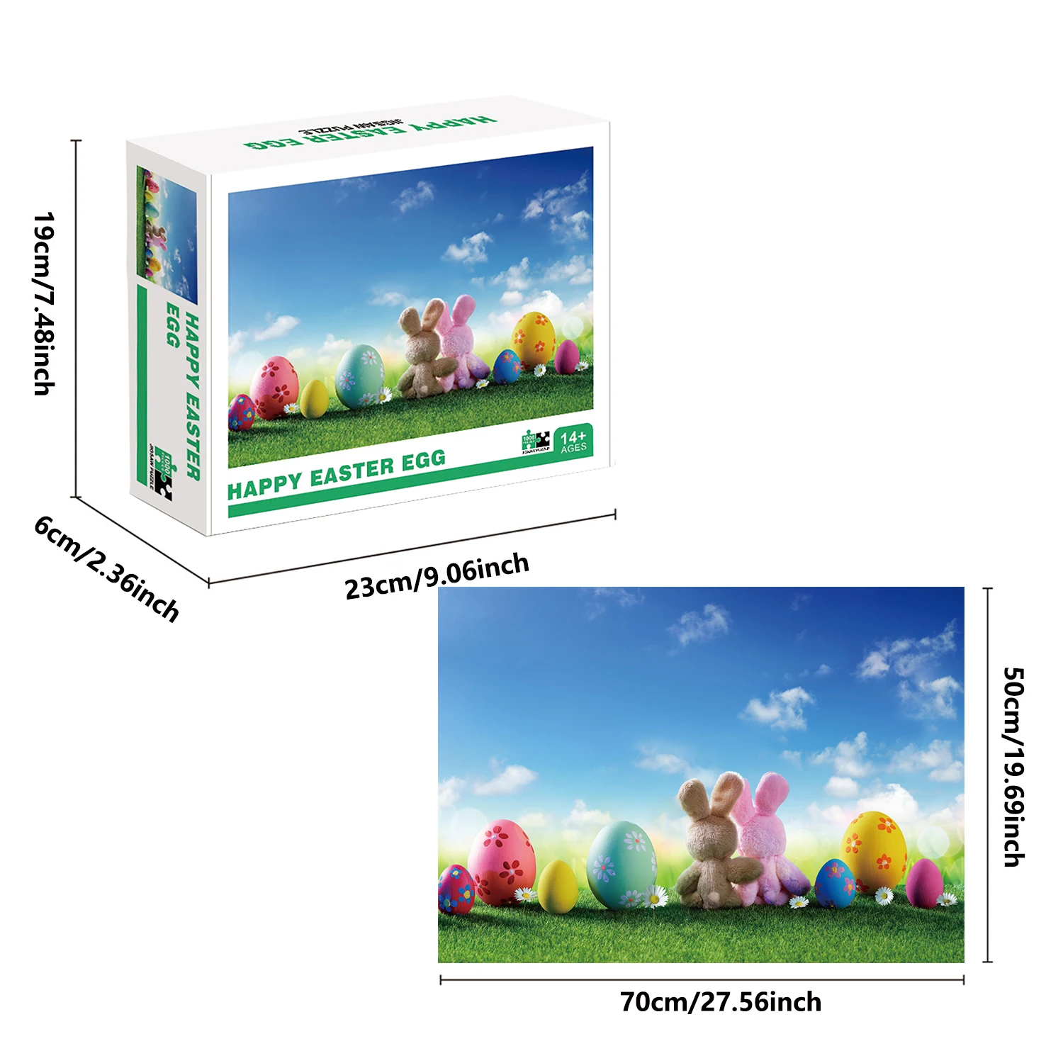 1000-teiliges Frohe Osterei-Puzzle, Heimdekoration, Erwachsene, Puzzlespiele, Familienspaß, Bodenpuzzles, Lernspielzeug für Kinder