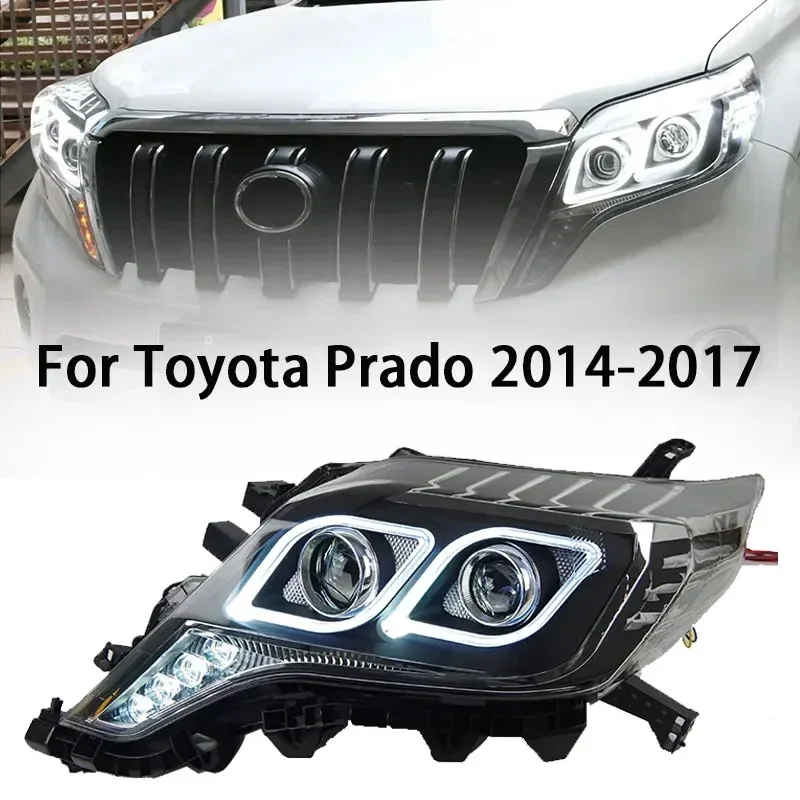 

Headlight For Toyota Prado 2013-2017 Car автомобильные товары LED DRL Hella Xenon Lens Hella Hid H7 Prado LC150 Car Accessories