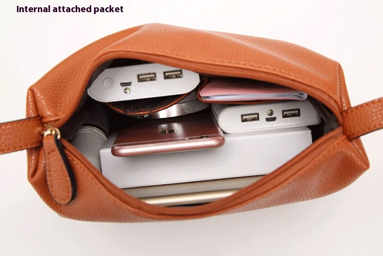 Heißer Verkauf Neue Große Mode Neue Damen Europa und Amerika Große Kapazität PU Tragbare Schulter Tasche Einfarbig Umhängetasche – Detail 6