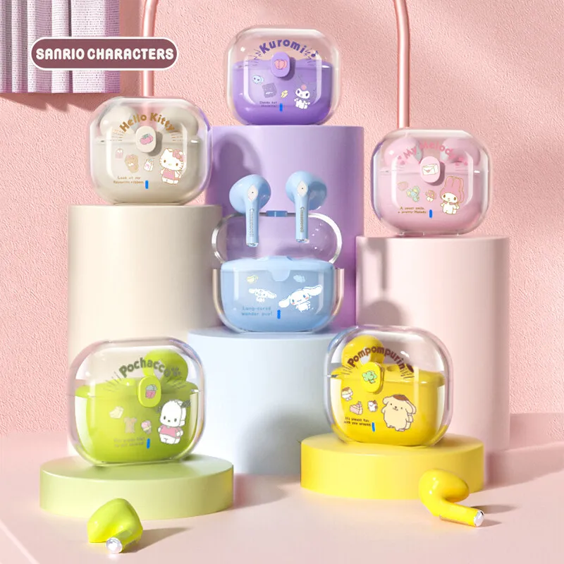 

Sanrio Miniso LY-505 Bluetooth Earbuds Wireless Noise Cancelling Calls Earphones Smart Touch Headset Transparent Shell Headphone