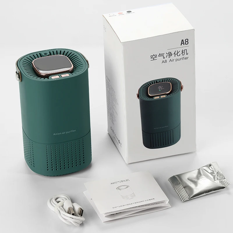 USB Aufladbare Luftreiniger Lonizer Negative Lon Generator Zigarette Rauch Geruch Entfernung Hepa-Filter Auto Lufterfrischer Für Hause