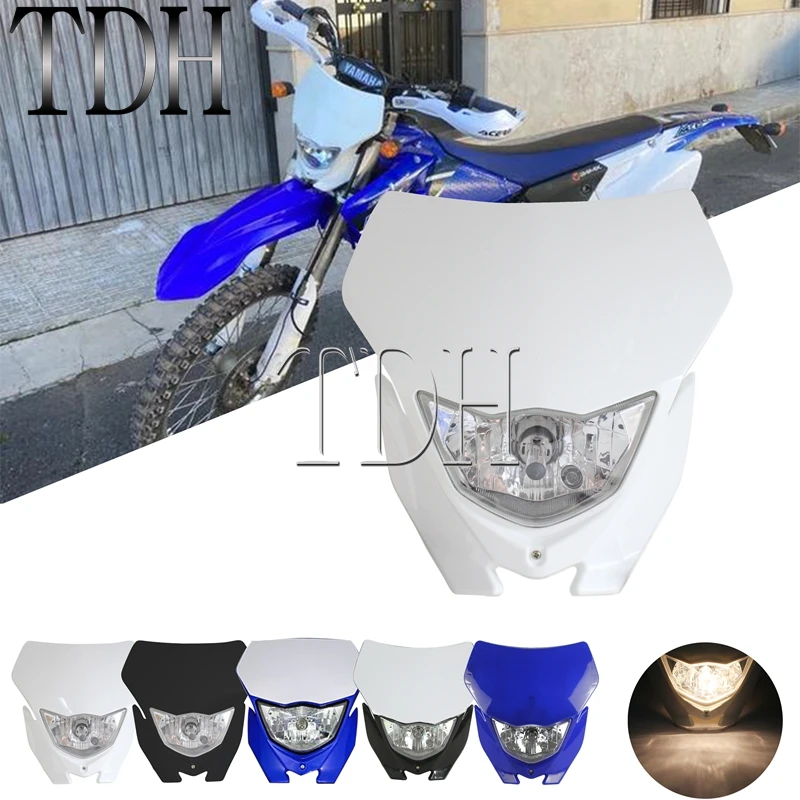 Motorcycle Headlight White Head Lamp Motocross Dirt Bike Supermoto For Yamaha WR 250 400 426 450 YZ TTR XT MX Enduro WR250 WR450