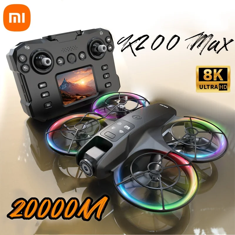 Xiaomi K200 Max Mini Drone avec caméra HD 8K 1080P FPV RC Drones professionnel cinq côtés évitement d'obstacles hélicoptère Drone jouet