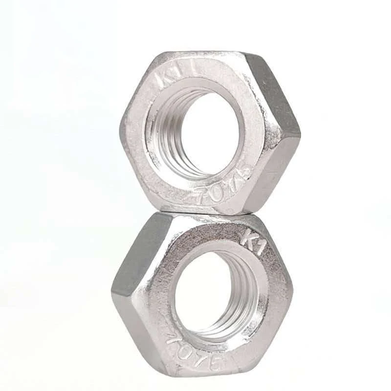 2~100Pcs 7075# Aluminum Alloy Hexagon Nuts Anti Loosening Locking Screw Cap Metric Thread Fasteners M3 M4 M5 M6 M8 M10 M12