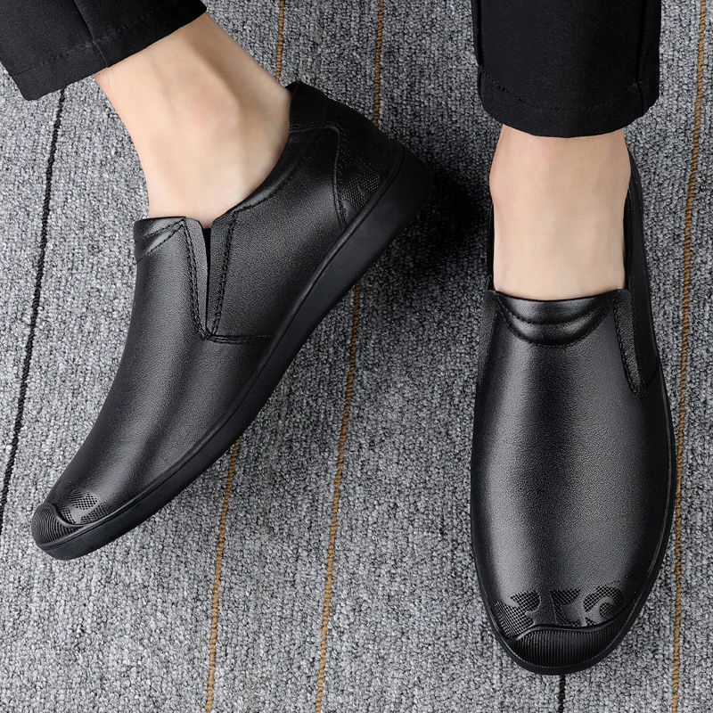 Male Comfy Business Shoes Genuine Leather Slip on Mens High Quality Genuine Products Loafers Casual Shoes Men Designer Moccasins
