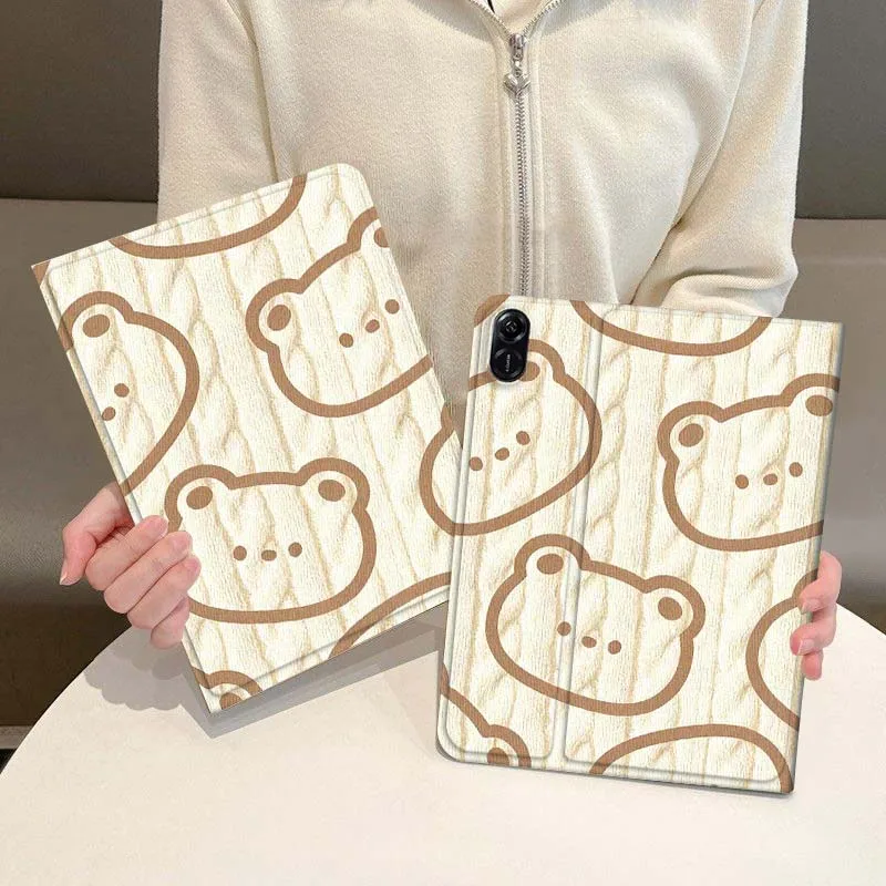 

Knitted Teddy Bear Pattern For Honor Magic Pad 6 7 X8 V6 V7 Pro V8 X9 8 V8 9 13 X8a 2 V9 GT X9a X9 GT2 13.3 Inch Tablet Case