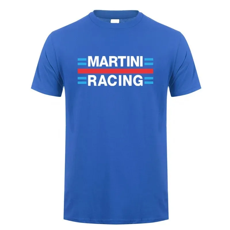 Martini Racing T Shirt Cotton Summer Short Sleeve Printed Loose Casual Men\'s Oversized T Shirt Stylish and Simple