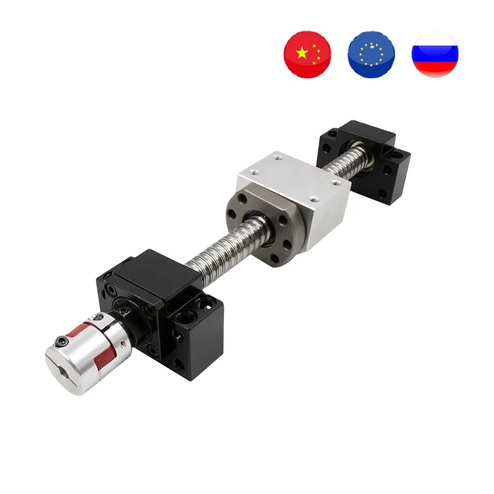 HLTNC 5mm Lead 16MM diameter Ball Screw Set SFU1605 With Single Ball Nut BKBF12 Coupling Nut Housing for CNC