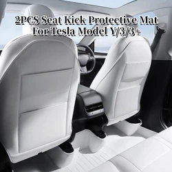 Seat Kick Protector Pad Voor Tesla Model 3/Y/3 + Highland Auto Lederen Anti Kick Pad Kind Anti Vuile Cover Interieuraccessoires