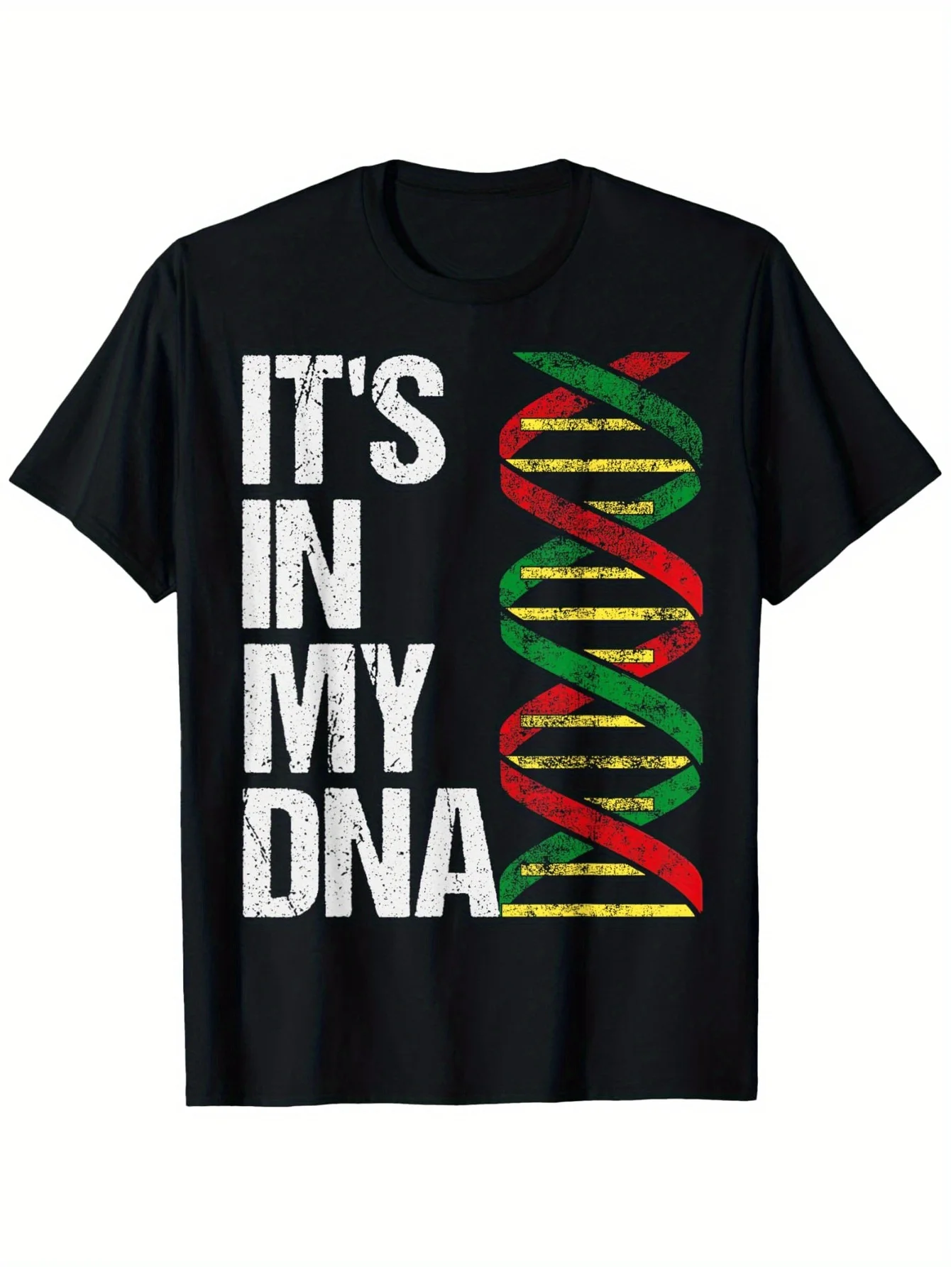 

Black Heritage DNA Pan African Colors Graphic T-Shirt Soft Cotton Casual Round Neck Tee