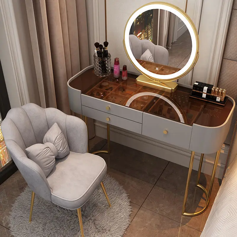 

Luxury and luxurious dressing table, modern and minimalist bedroom, 2022 new small unit, internet famous Instagram style